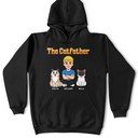 Dog Mom,Dog Dad,Dog Lovers,Cat Mom,Cat Dad,Cat Lovers,Pet Lovers,Pet Mom,Pet Dad,Top Market,Non-Eng,Vector,Proud - Retro Style The Dogfather Catfather - Personalized T Shirt