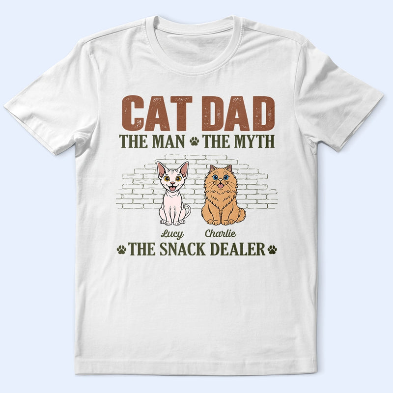 Cat Dad,Pet Lovers,Gift For Father,Top Market,Playful,Vector - Retro Style The Man The Myth The Snack Dealer - Personalized T Shirt