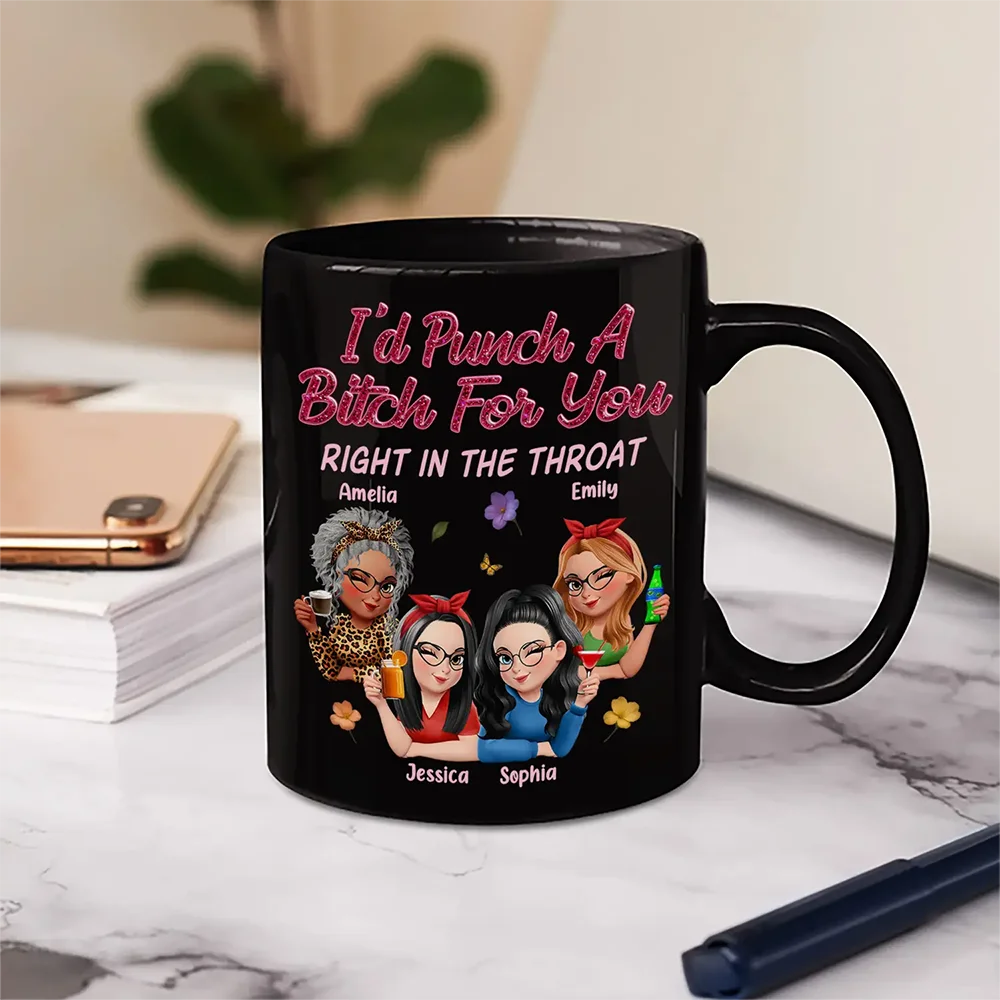 Gift For Bestie, Gifts For Colleagues, Gift For Sisters, Funny, Gift For Sibling - Right In The Throat 3D Bestie - Personalized Mug