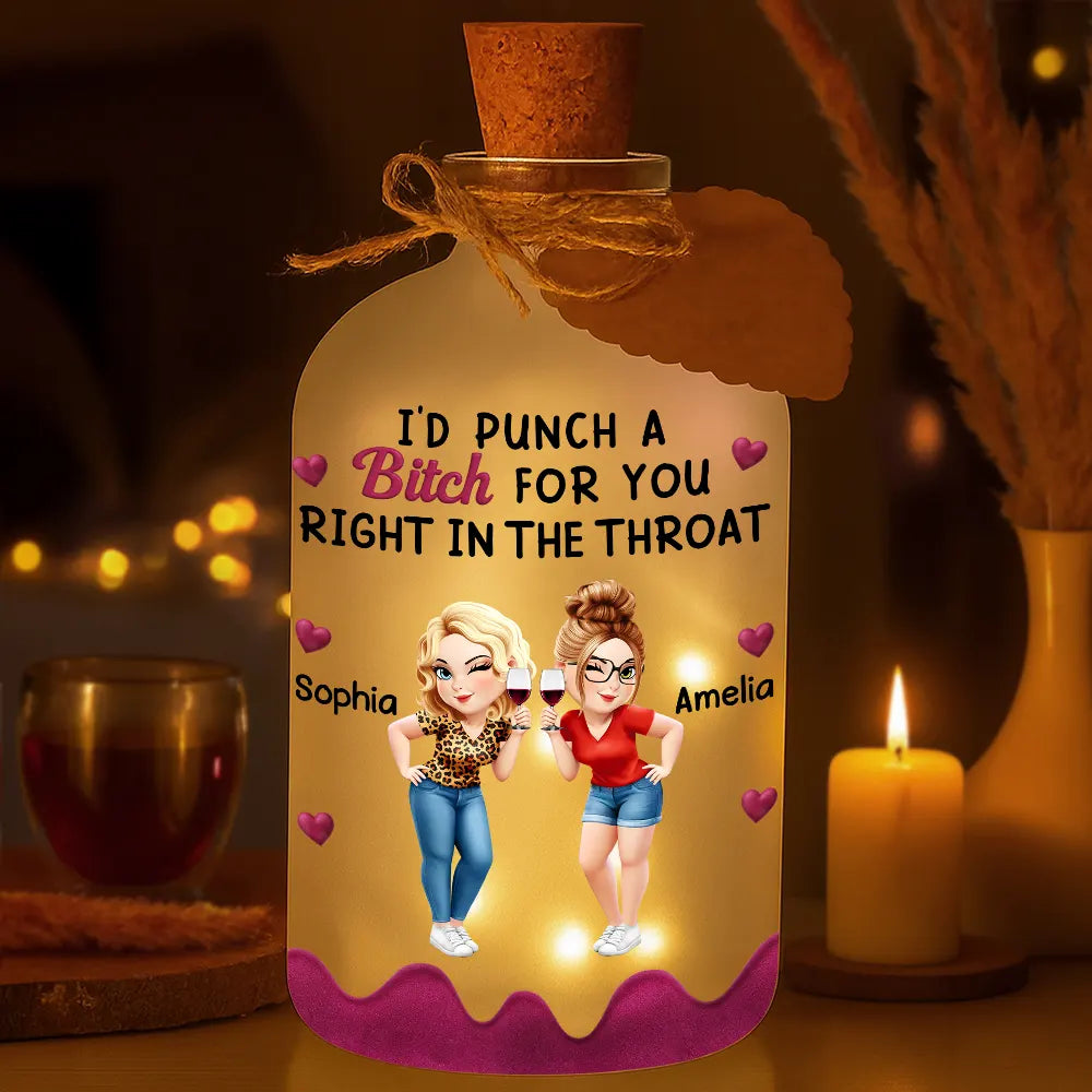 Right In The Throat 3D Bestie - Personalized Short Bottle Light