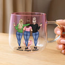 Gift For Bestie,Funny - Right In The Throat Backside Bestie - Personalized Gradient Glass Mug