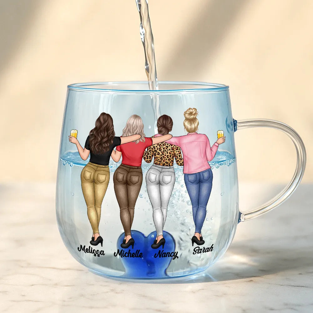 Gift For Bestie,Funny - Right In The Throat Backside Bestie - Personalized Gradient Glass Mug