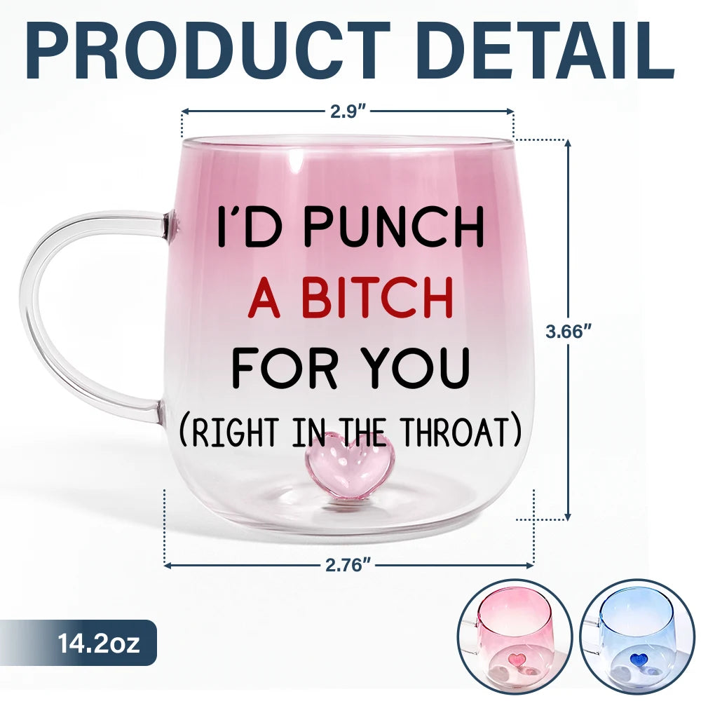 Gift For Bestie,Funny - Right In The Throat Backside Bestie - Personalized Gradient Glass Mug