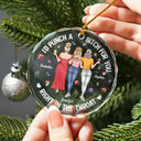 Christmas,Gift For Bestie,Funny,Top Market - Right In The Throat Bestie Backside - Personalized Circle Glass Ornament