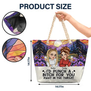 Funny,Gift For Bestie,Beach,Summer,Gift For Women - Right In The Throat Besties - Personalized Beach Bag