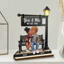 Gift For Couples,Old Couples,Gift For Husband,Gift For Wife,Gift For Boyfriend,Gift For Girlfriend,LGBT,Love,Top Market - Romantic Flannel Couple You & Me We Got This - Personalized Custom Shaped 2-Layered Acrylic Wooden Plaque