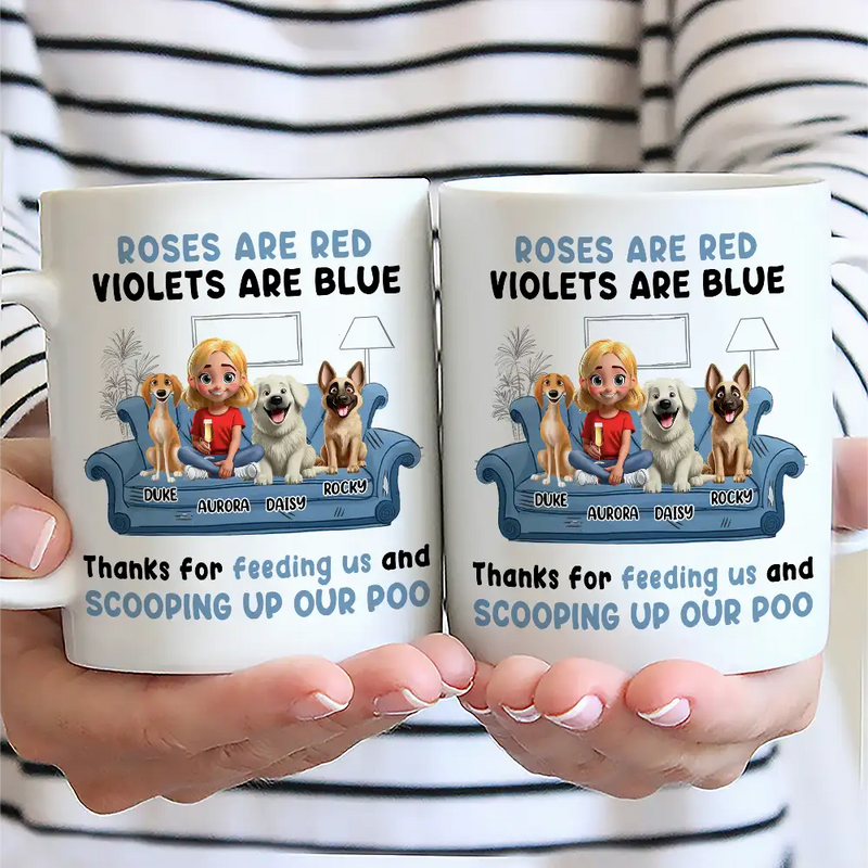 Pet Lovers,Dog Lovers,Dog Dad,Dog Mom - Roses Are Red Violets Are Blue Dog Lovers - Personalized Mug
