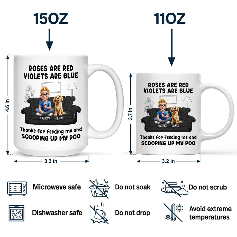 Pet Lovers,Dog Lovers,Dog Dad,Dog Mom - Roses Are Red Violets Are Blue Dog Lovers - Personalized Mug

