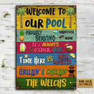 Swimming Pool Whatever You Want Custom Classic Metal Signs, Pool Decor, Outdoor Decorating Ideas