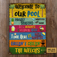 Swimming Pool Whatever You Want Custom Classic Metal Signs, Pool Decor, Outdoor Decorating Ideas