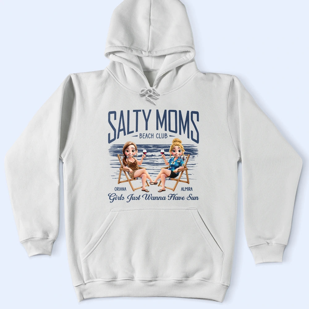 Beach,Summer,Gift For Bestie,Humorous,Vector - Salty Mom Beach Club - Personalized T Shirt
