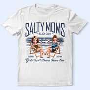 Beach,Summer,Gift For Bestie,Humorous,Vector - Salty Mom Beach Club - Personalized T Shirt