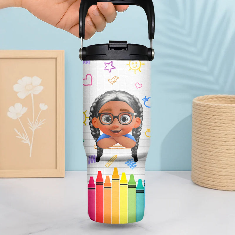School Kid's Name - Personalized 30oz Tumbler With Handle