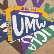 Back To School,Proud,Gift For Yourself,Warp Text - School Name - Personalized Pennant