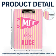 Back To School,Teacher,Proud,Warp Text - School Pennant Flag - Personalized Acrylic Clipboard