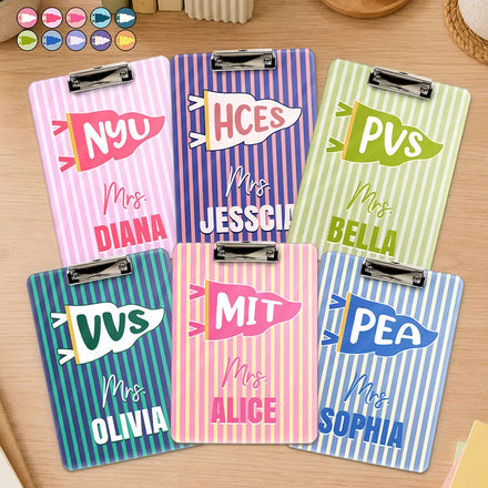School Pennant Flag - Personalized Acrylic Clipboard