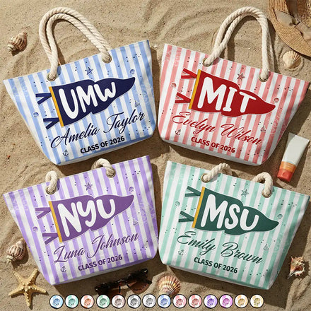 School Pennant Flag - Personalized Beach Bag