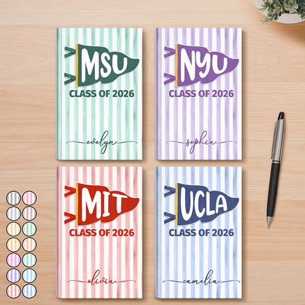 School Pennant Flag - Personalized Hardcover Journal