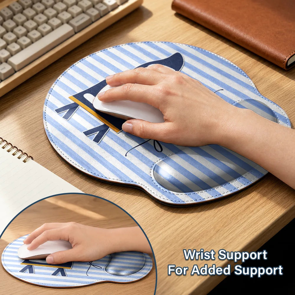 Gift For Yourself,Gift For Women,Gift For Men,Non-Eng,Warp Text,Special Font,Proud - School Pennant Flag - Personalized Leather Mouse Pad