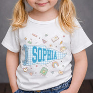 Back To School,Gift For Kids,Adorable,Warp Text - School Pennant Flag - Personalized T Shirt