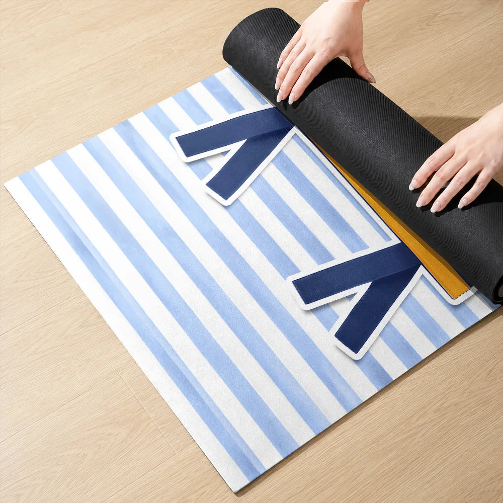 Back To School,Yoga,Proud,Warp Text - School Pennant Flag - Personalized Yoga Mat