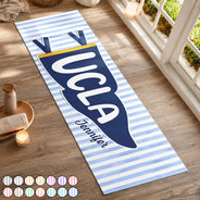 Back To School,Yoga,Proud,Warp Text - School Pennant Flag - Personalized Yoga Mat