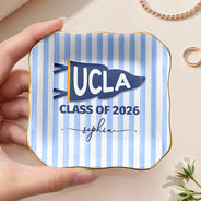 Graduation,Gift For Women,Top Market,Non-Eng,Warp Text,Special Font,Proud - School Pennant Flag Class Of - Personalized Ring Dish