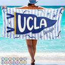 Graduation,Gift For Women,Gift For Bestie,Top Market,Warp Text,Adorable - School Pennant Flag Summer Graduation - Personalized Beach Towel
