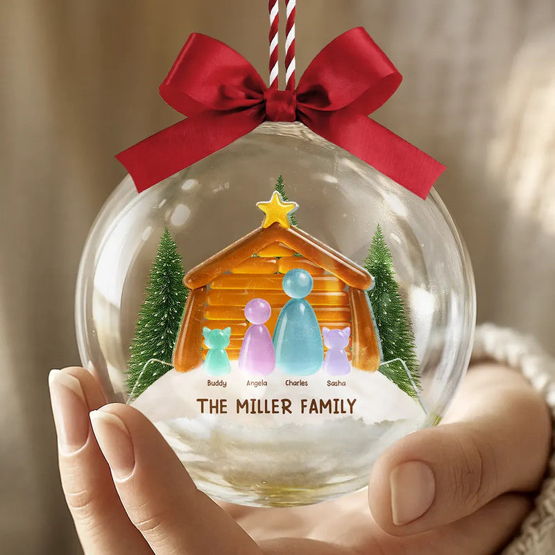 Family,Pet Lovers,Pet Mom,Pet Dad,Pet Couple,Dog Lovers,Dog Couple,Dog Mom,Dog Dad,Cat Lovers,Cat Mom,Cat Dad,Cat Couple,Happy,Single Mom,Single Dad,Gift For Grandpa,Gift For Grandma,Gift For Grandkids,Christmas - Sea Glass Family The Greatest Gift For All - Personalized 3D Acrylic Ball Ornament