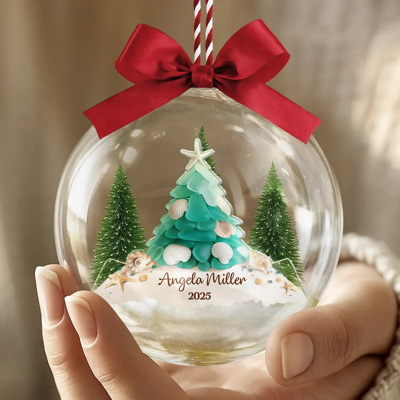 Gift For Yourself,Gift For Women,Gift For Men,Christmas,Happy - Sea Glass My Christmas Joy - Personalized 3D Acrylic Ball Ornament