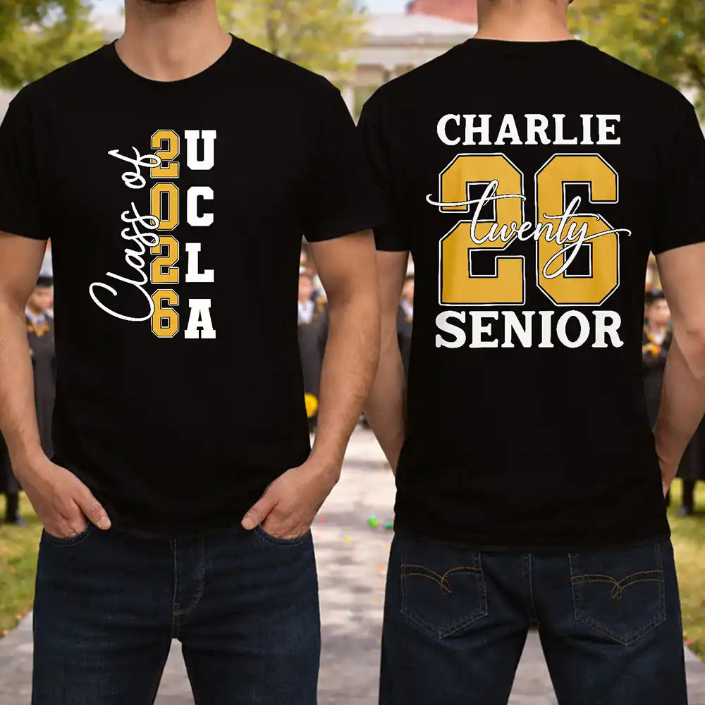 Senior Graduated With Custom Name And School Name - Personalized T Shirt