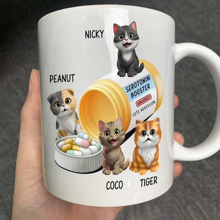 Serotonin Booster Cat Lovers - Personalized Mug