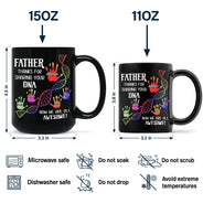 Gift For Father,Dad - Children,Dad - Sons,Dad - Daughters (Young),Dad - Daughters (Adult),Funny - Sharing Your DNA - Personalized Black Mug