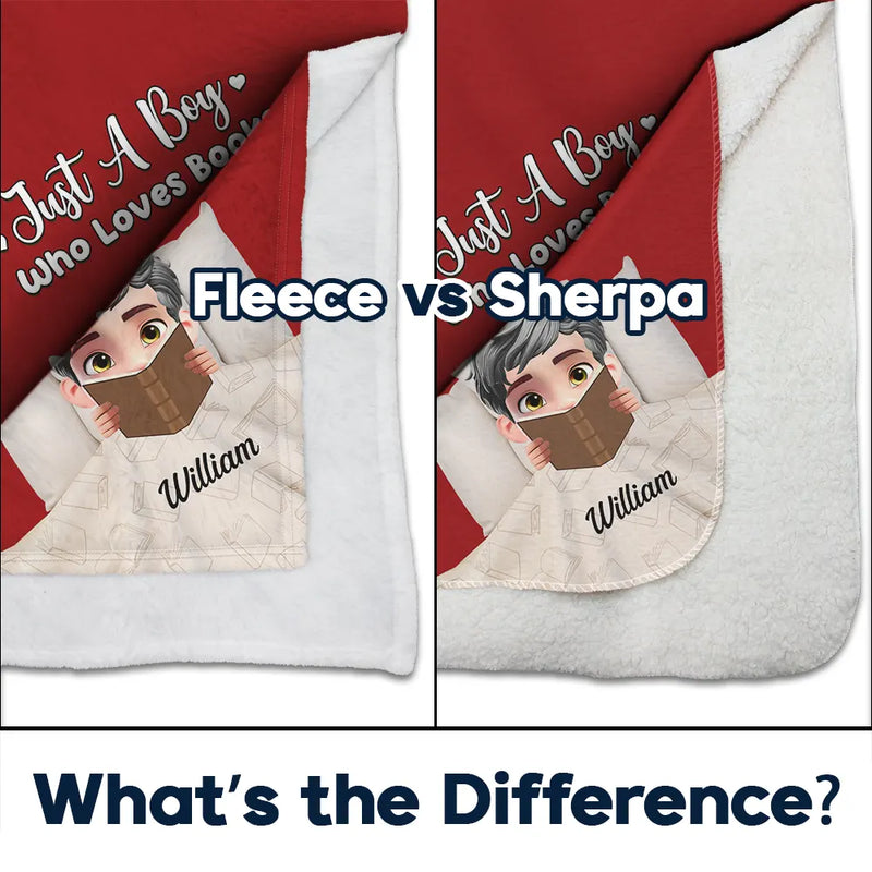 Reading,Gift For Yourself,Gift For Women,Happy - Shhh I'm Reading 3D Effect In Bed - Personalized Fleece Blanket, Sherpa Blanket