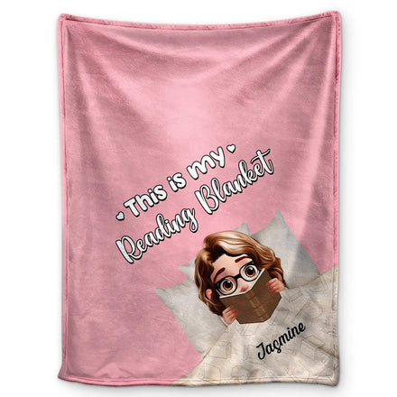 Shhh I'm Reading 3D Effect In Bed - Personalized Fleece Blanket, Sherpa Blanket