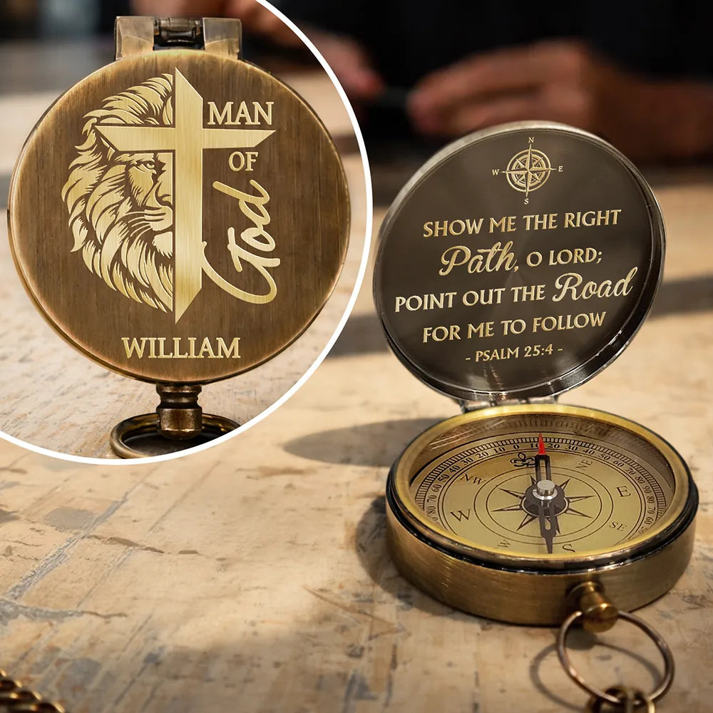 Show Me The Right Path - Personalized Engraved Brass Compass
