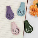 Reading,Gift For Yourself,Gift For Women,Happy - Simple Monogram Book Keepsake - Personalized Circle Leather Magnetic Bookmark