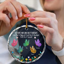 Gift For Sisters, Gift For Women, Happy, Top Market, Christmas - Sisters Are Like Butterflies 3D Effect - Personalized Circle Glass Ornament