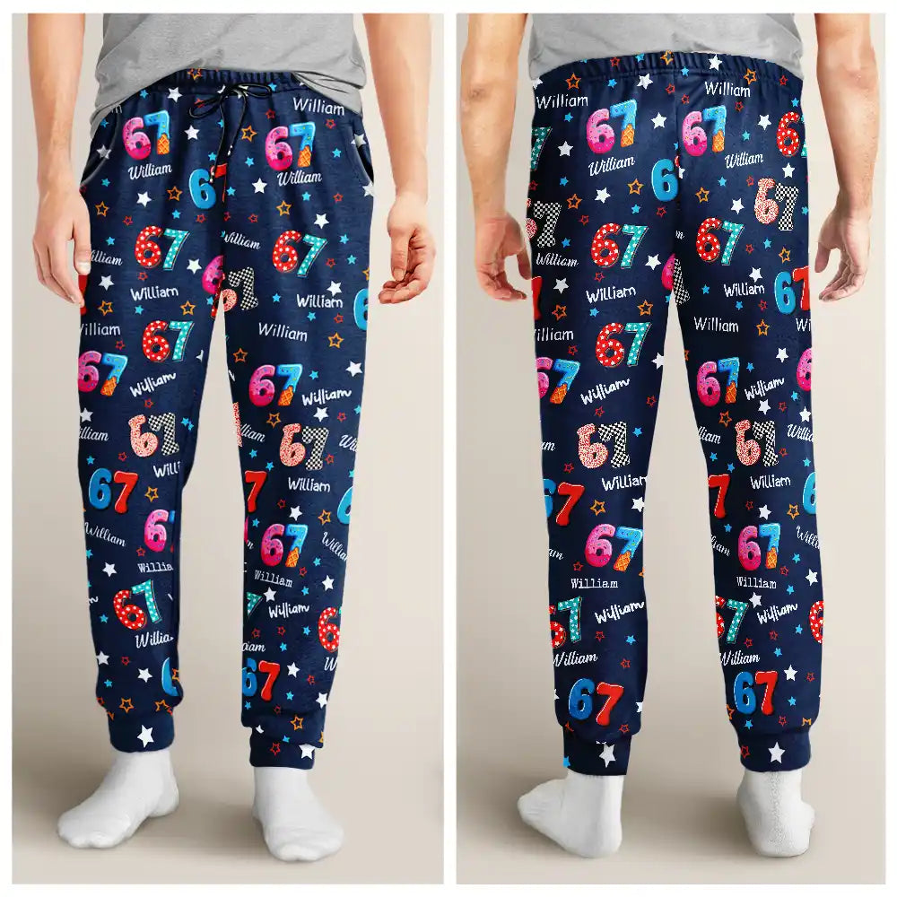 Gift For Kids, Gift For Grandkids, Gift For Men, Gift For Women, Funny - Six Seven Funny Slang - Personalized Pajama Pants