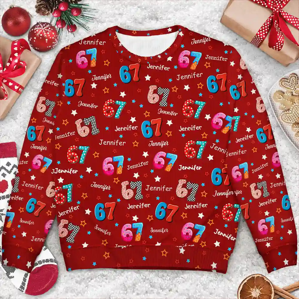 Gift For Kids,Gift For Grandkids,Gift For Men,Gift For Women,Funny - Six Seven Funny Slang - Personalized Unisex Ugly Sweater