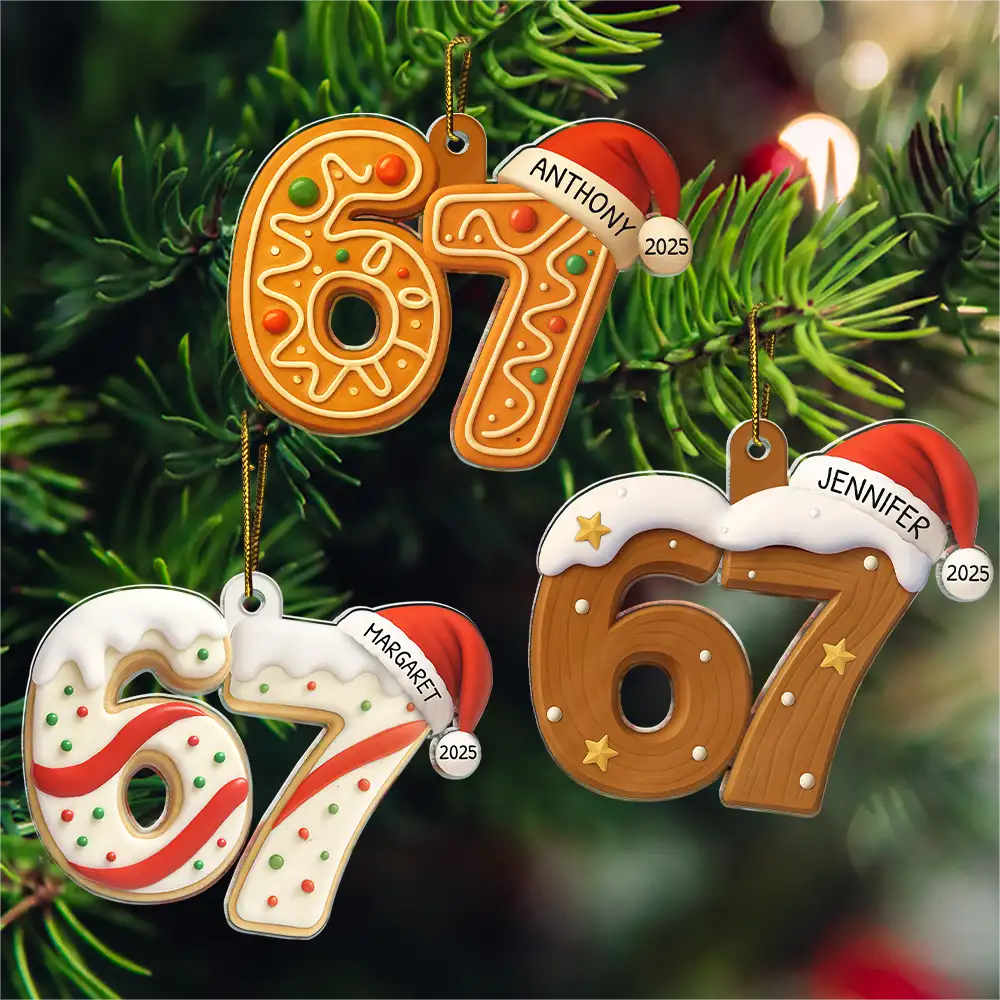 Six Seven Funny Slang Christmas Decoration - Personalized Custom Shaped Acrylic Ornament