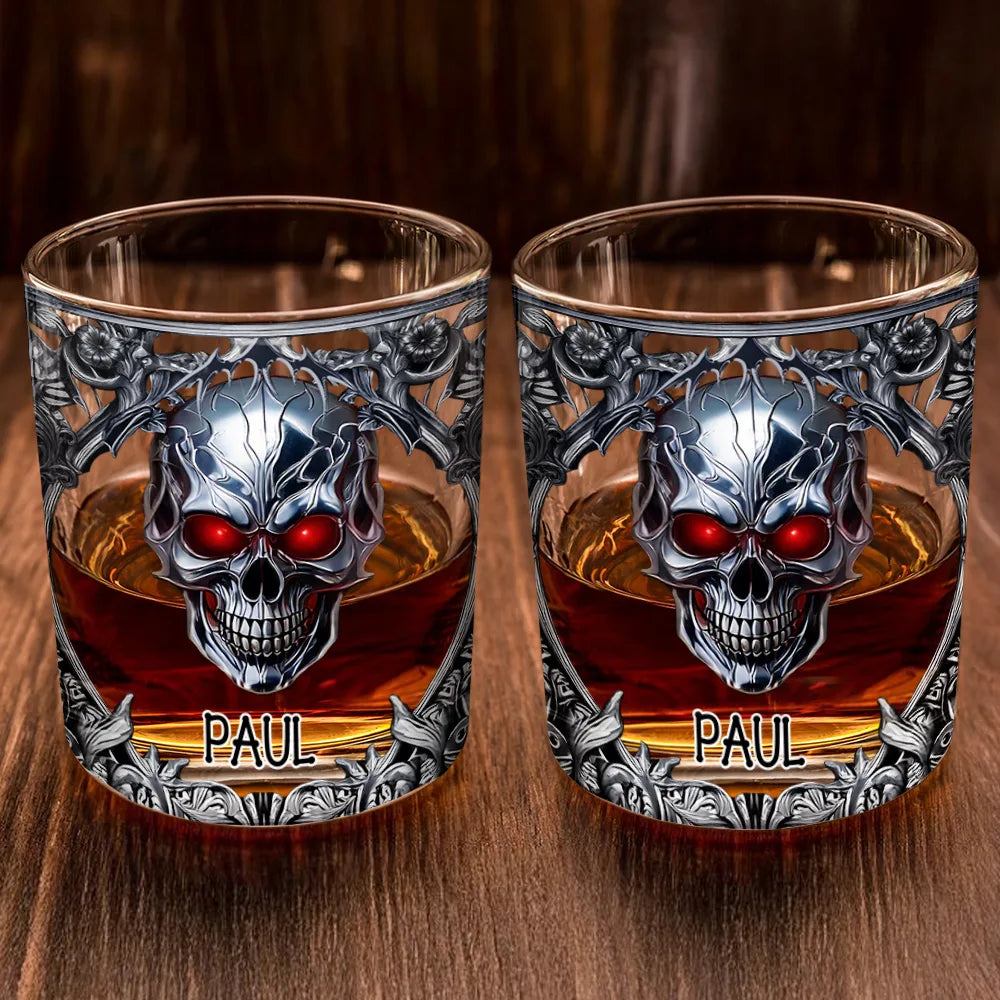Skeleton Gothic Favorite Spirit Is Whiskey - Personalized Whiskey Glass