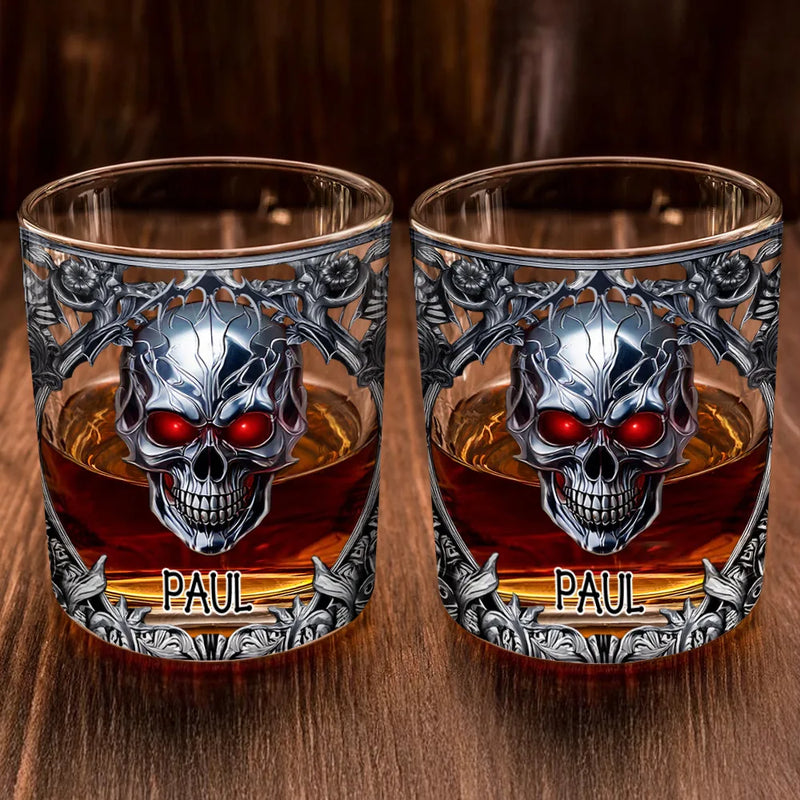 Skeleton Gothic Favorite Spirit Is Whiskey - Personalized Whiskey Glass