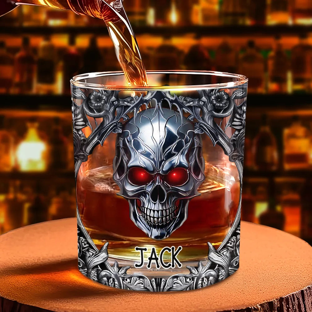 Skeleton Gothic Favorite Spirit Is Whiskey - Personalized Whiskey Glass