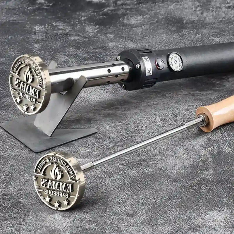 Happy, Gift For Yourself, Gift For Women, Gift For Men, Grilling - Smoke House And Grill - Personalized Grilling Branding Stamp