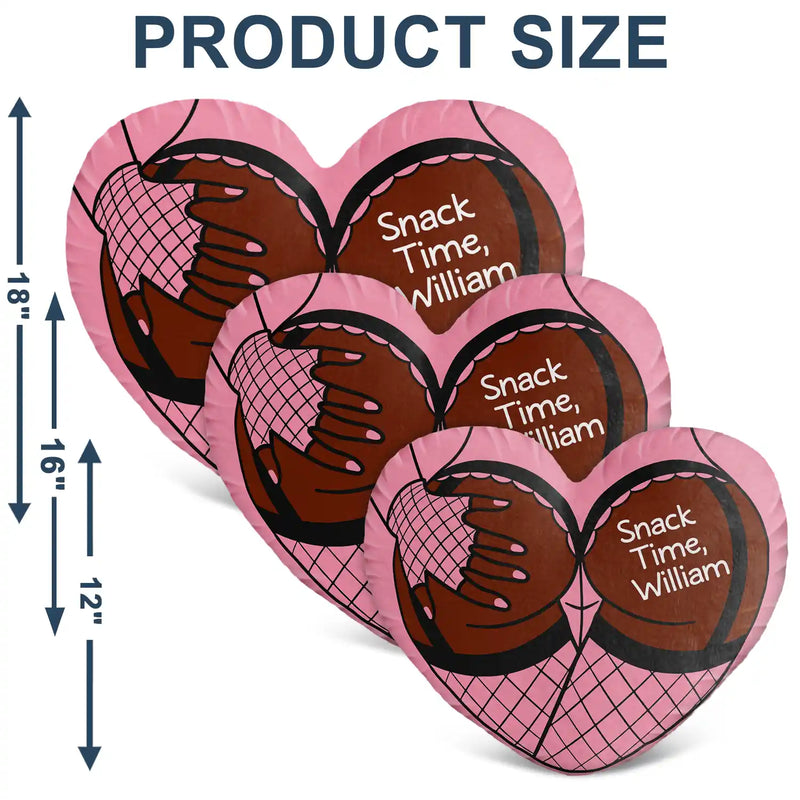 Gift For Husband,Gift For Boyfriend,Gift For Couples,Funny - Snack Time Husband Hot Wife Spicy Couple - Personalized Heart Shaped Pillow