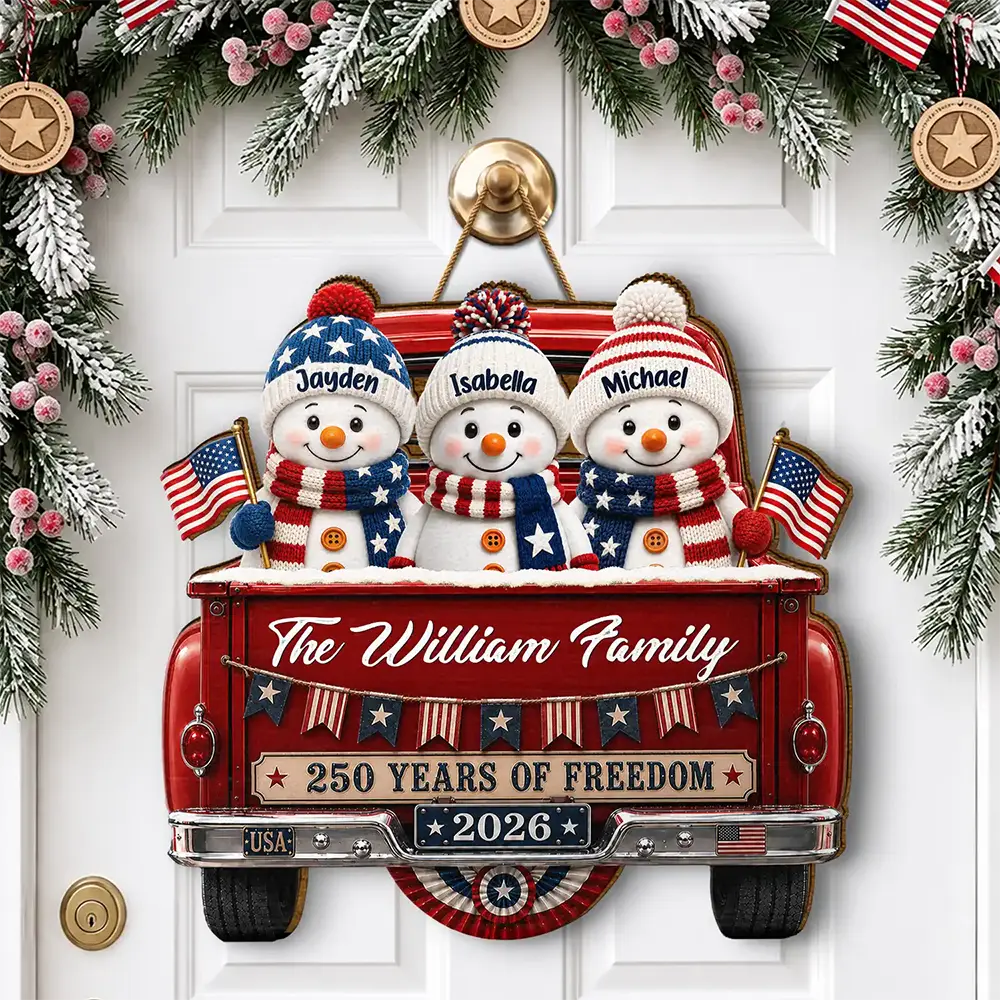 Snowman 250 Years Of Freedom - Personalized Custom Shaped Wood Sign