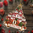 Christmas,Family,Icon,Happy - Snowman Christmas Family - Personalized Custom Shaped Acrylic Ornament