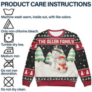 Gift For Grandparents,Happy,Christmas - Snowman Grandparents Ceramic Effect - Personalized Unisex Ugly Sweater