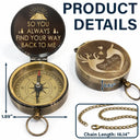 Christian,Gift For Yourself,Gift For Men,Gift For Women,Happy - So You Always Find Your Way Back To Me - Personalized Engraved Brass Compass